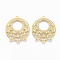304 Stainless Steel Chandelier Component Links, Flat Round, Golden, 30.5x25x0.5mm, Hole: 1.6mm
