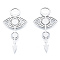 Non-Tarnish 201 Stainless Steel Pendants, Eye with Arrow Charm, Stainless Steel Color, 42.5x22x1mm, Hole: 5x7mm