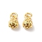 Rack Plating Brass Charms, with Jump Ring, Lead Free & Cadmium Free, Bud Charm, Real 18K Gold Plated, 7x5mm, Hole: 2.5mm