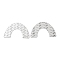 Brass Chandelier Component Links, Cadmium Free & Nickel Free & Lead Free, Braided Texture, Arch Connector, Real Platinum Plated, 21x34x0.5mm, Hole: 1mm