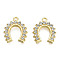 Rack Plating Alloy Pendants, with Crystal Rhinestone, Cadmium Free & Nickel Free & Lead Free, Arch, Light Gold, 21x18x3mm, Hole: 1.8mm