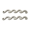 201 Stainless Steel Wave Shaped Connector Charms, Non-Tarnish, Stainless Steel Color, 32.5x4.5x1.5mm, Hole: 1.2mm