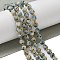 Natural K2 Stone Beads Strands, with Seed Beads, Faceted, Dice, 6x6mm, Hole: 1mm, about 47~52pcs/strand, 15.35''~15.75''(39~40cm)