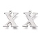 Tarnish Resistant 304 Stainless Steel Charms, Laser Cut, Alphabet, Stainless Steel Color, Letter.X, 12.5x10.5x0.8mm, Hole: 1mm