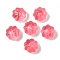 Transparent Spray Paint Glass Beads, Flower, Crimson, 11.5x8.5mm, Hole: 1.2mm