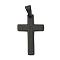 304 Stainless Steel Pendants, Cross with Word Charm, Religion, Black, 34.8x22x1.8mm, Hole: 8x5.5mm