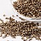 Tube Plated Glass Bugle Beads, Metallic Colours, Copper Plated, 2~3x2mm, Hole: 1mm, about 2222pcs/50g