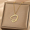 304 Stainless Steel Heart Initial Pendant Necklaces for Women Men, Golden, Letter J, 15.75~17.72 inch(40~45cm)