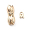 Brass Magnetic Clasps, Cadmium Free & Nickel Free & Lead Free, with Letter M Charms, Flower, Real 18K Gold Plated, Flower: 21.5x8x6mm, Hole: 1mm, Letter M: 7.5x5x1mm, hole: 2mm