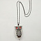 Owl Alloy Pendant Necklace with Rhinestone for Women Men, Red, 19.69 inch(50cm)