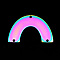 201 Stainless Steel Arch Chandelier Components Links, 3 Hole links, Laser Cut, U Shape, Rainbow Color, 21x34x1mm, Hole: 1.6mm