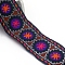 Flat Ethnic Style Embroidery Polyester Ribbons, Jacquard Ribbon, Garment Accessories, Blue Violet, 2 inch(50mm), about 7.66 Yards(7m)/pc
