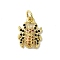 Real 18K Gold Plated Brass Pave Colorful Cubic Zirconia Pendants, Cadmium Free & Nickel Free & Lead Free, with Jump Rings, Spider, 14.5x10.5x3mm, Hole: 3mm