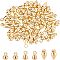 SUPERFINDINGS 60pcs 3 Style Tiny Brass Teardrop Charm Golden Metal Chain Extender Round Dangles Extender Chain Bullet Brass Pendants End Drop Charms Terminators for DIY Jewelry Making and Crafting