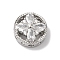 Brass Micro Pave Clear Cubic Zirconia Beads, Cadmium Free & Nickel Free & Lead Free, Flat Round, Platinum, 12x5mm, Hole: 1.6mm