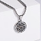 Retro Minimalist Fashion Stainless Steel Arab Rune Nordic Viking Punk Star Pendant Necklaces, Stainless Steel Color