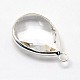 Серебряные плакированные медью стеклянные стеклянные подвески GLAA-J017A-S-4