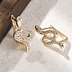 Серьги-кольца из латуни с прозрачным фианитом EJEW-Q014-36G-4