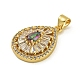Подвески из кубического циркония с покрытием из латуни KK-U029-28G-02-2