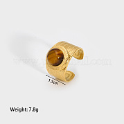 Круглое кольцо из натурального тигрового глаза BJ3598-1