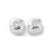 Латунные микро проложить кубического циркония бусы KK-P256-09S-01