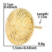 Плоские круглые женские серьги-гвоздики из нержавеющей стали PJ9303-2
