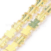 Прозрачные стеклянные бусины гальваническим пряди GLAA-F122-05E