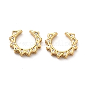 Серьги-каффы из латуни с микропаве из кубического циркония EJEW-P226-01G