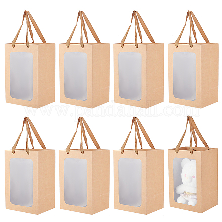 Прямоугольные бумажные подарочные пакеты ABAG-WH0044-38B-1