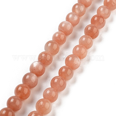 Натуральный Sunstone бисер пряди G-G066-8mm-1