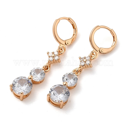 Серьги с подвесками из золотой латуни EJEW-B037-04G-1