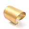 Ion Plating(IP) 304 Stainless Steel Open Cuff Ring, Wide Plain Band Ring, Golden, US Size 8 1/4(18.3mm)