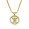 201 Stainless Steel Tortoise Pendant Necklaces, with Polymer Clay Rhinestones, Real 18K Gold Plated, 20.16 inch(51.2cm)