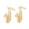 Brass Pendants, with Jump Rings, Cadmium Free & Lead Free, Long-Lasting Plated, Saxophone, Real 18K Gold Plated, 27x18.5x8mm, Hole: 3mm