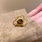 Zinc Alloy with Natural Tiger Eye Finger Rings, Sun, Inner Diameter: Adjustable