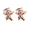 Christmas Alloy Enamel Pendants, Long-Lasting Plated, Golden, Child Charm, Colorful, 28x22x1.5mm, Hole: 1mm