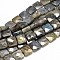 Natural Labradorite Square Bead Strands, Faceted, 12x12x6mm, Hole: 1mm, about 34pcs/strand, 15.74 inch