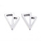 Tarnish Resistant 304 Stainless Steel Earlobe Plugs, Screw Back Earrings, Hypoallergenic Earrings, Triangle, Stainless Steel Color, 11mm, pin: 1mm