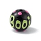 Opaque Painted Glass Beads, Hand Drawn Beads, Round with Handmade Enamel Smearing BOOi, Black, 13.5x13mm, Hole: 1.4mm