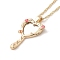304 Stainless Steel Singapore Chain Necklaces, Magic Pendant Necklaces, with Glass for Women, Golden, 17.99 inch(45.7cm)