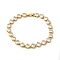 Clear Cubic Zirconia Heart Link Chain Bracelet, Rack Plating Brass Jewelry for Women, Cadmium Free & Lead Free, Real 18K Gold Plated, 7-7/8 inch(20cm)