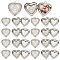 20Pcs 304 Stainless Steel Locket Pendants, Heart with Paw Print Charm, Stainless Steel Color, 22.5x19.5x2.5mm, Hole: 1.6mm, Inner Diameter: 11x14mm