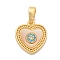 Brass Micro Pave Cubic Zirconia Pendents, Cadmium Free & Nickel Free & Lead Free, with Shell Charms, Real 18K Gold Plated, 13.5x12x2.5mm, Hole: 5mm