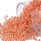 TOHO Round Seed Beads, Japanese Seed Beads, (964) Inside Color Crystal/Dark Coral Lined, 11/0, 2.2mm, Hole: 0.8mm, about 5555pcs/50g