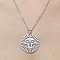 Non-Tarnish 201 Stainless Steel Hollow Sun Pendant Necklace, Stainless Steel Color, 17.72 inch(45cm)