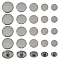 OLYCRAFT 100pcs Gunmetal Alloy Shank Buttons 2mm Hole Metal Flat Round Buttons 11.5mm 12.5mm 15mm 18mm 20mm Round Sewing Shank Buttons for Blazer Suits Coat Uniform Sewing DIY Crafts