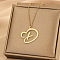 304 Stainless Steel Heart Initial Pendant Necklaces for Women Men, Golden, Letter D, 15.75~17.72 inch(40~45cm)