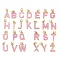 Rack Plating Brass Pendants, with Enamel and Jump Ring, Cadmium Free & Lead Free, Long-Lasting Plated, Real 18K Gold Plated, Letter, Letter, 11.5~12x2~10x1mm, Hole: 2.5mm.