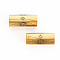 304 Stainless Steel Beads, with Rhinestone, Hexagonal Prism, Real 14K Gold Plated, 19.5x9x8mm, Hole: 1.6mm