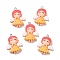 Opaque Resin Pendants, with Platinum Tone Iron Loops, Fairy with Wing, Orange, 30.5x23.5x6.5mm, Hole: 2mm